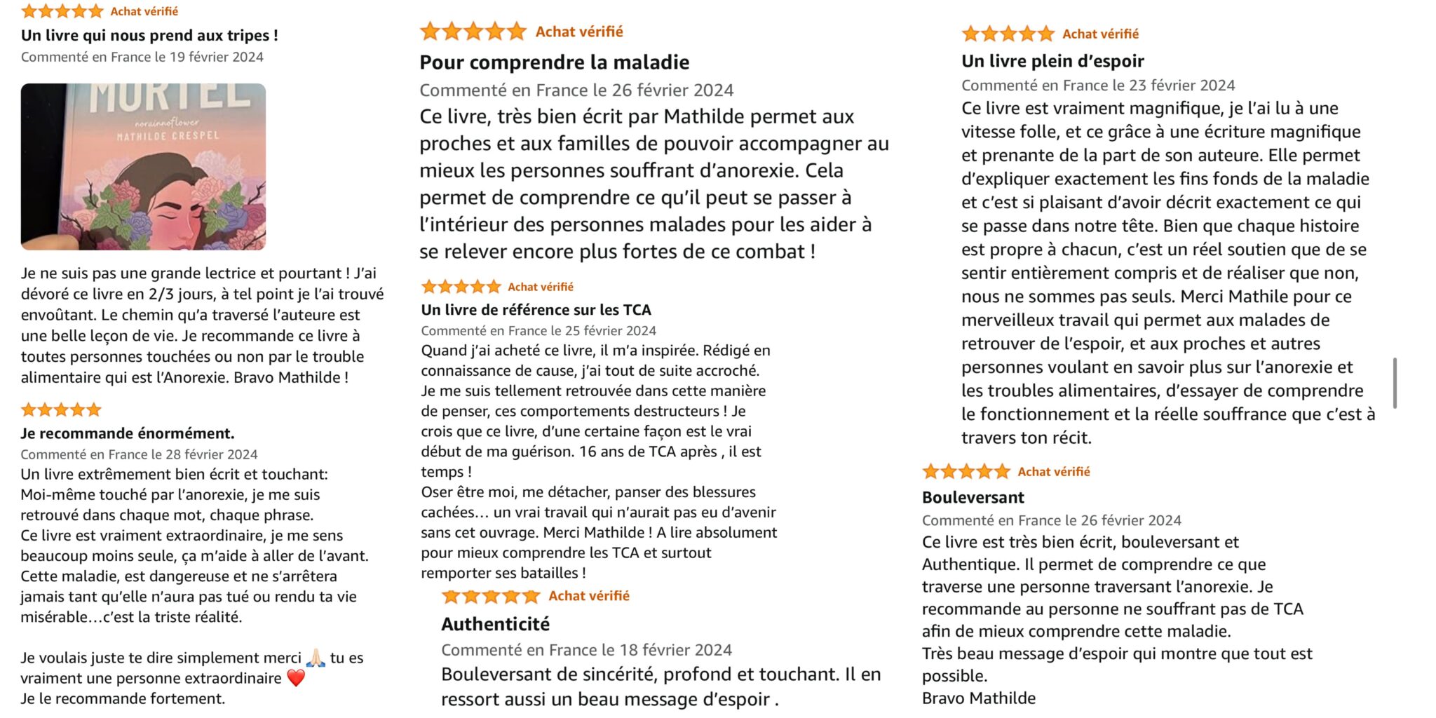 Avis de lectrices vérifiés sur le livre