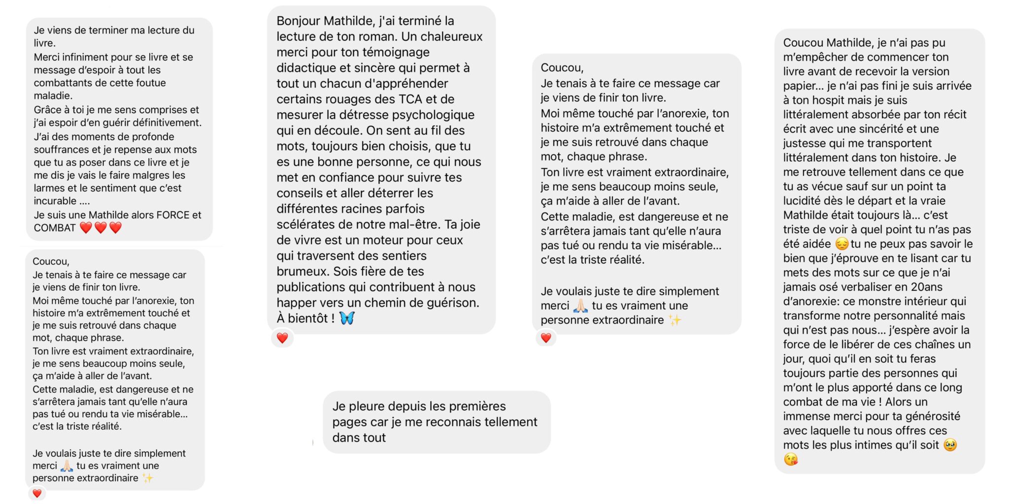 Messages privés reçus de lectrices (1)