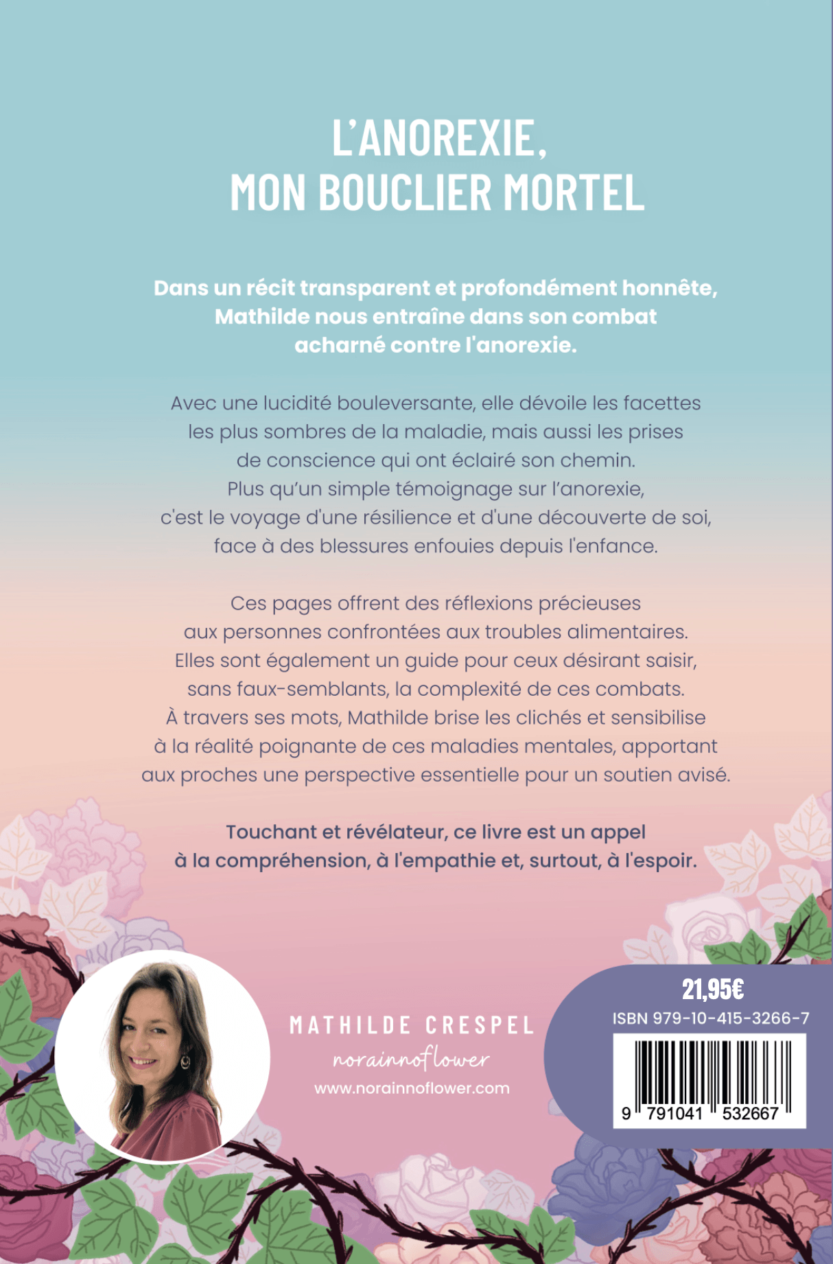 Quatrième de couverture — préface de L'anorexie, mon bouclier mortel